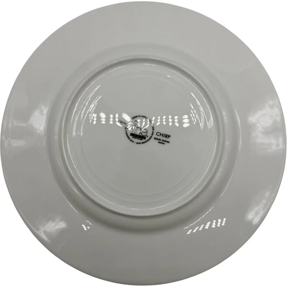 Lenox Chirp Accent Plate 9 Inch‎ Fine Bone China Bird Floral White